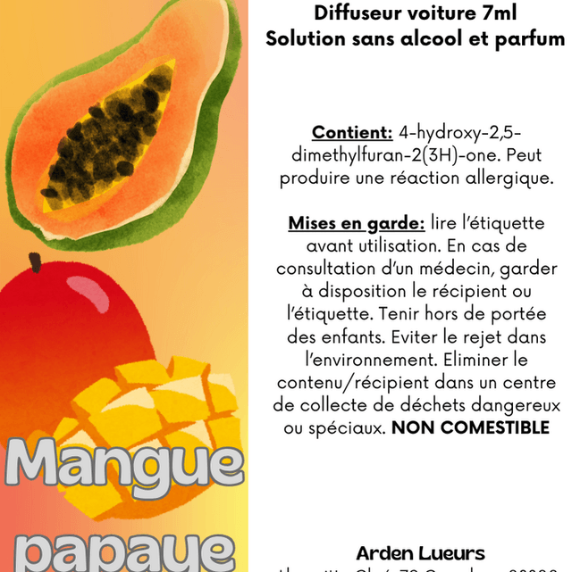Diffuseur voiture Mangue papaye
