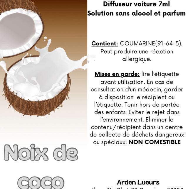 Diffuseur voiture Noix de coco 