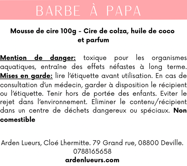 Mousse de cire Barbe à papa 