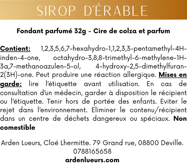 Fondant Sirop d’érable 