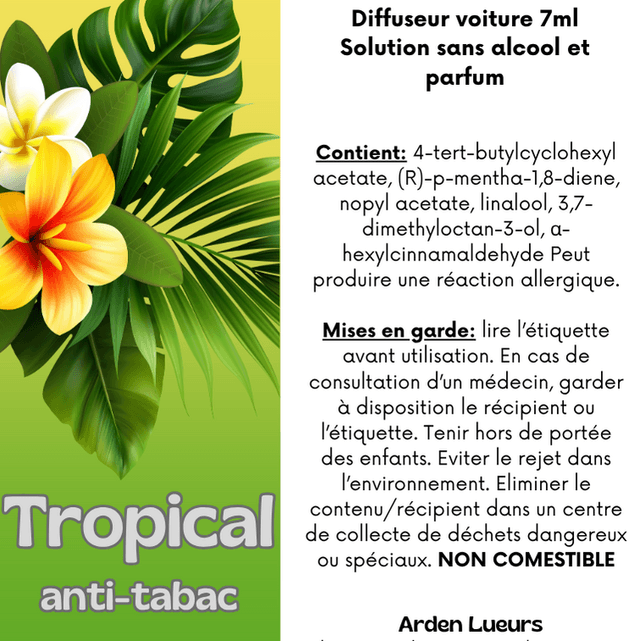 Diffuseur voiture Tropical (anti tabac)