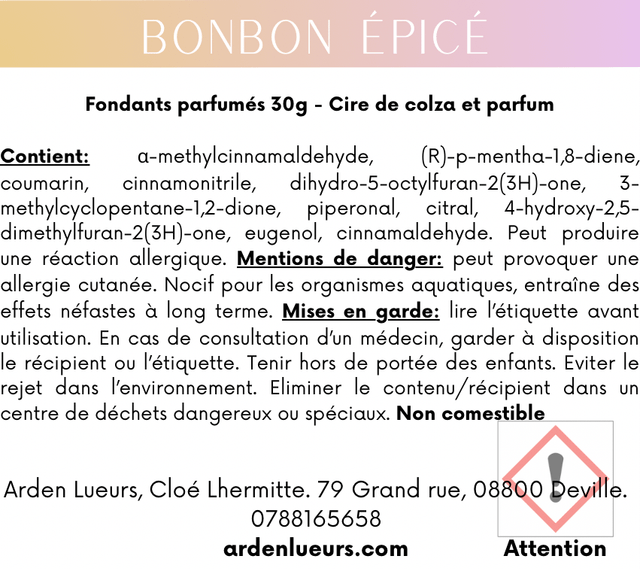 Fondants Bonbon épicé