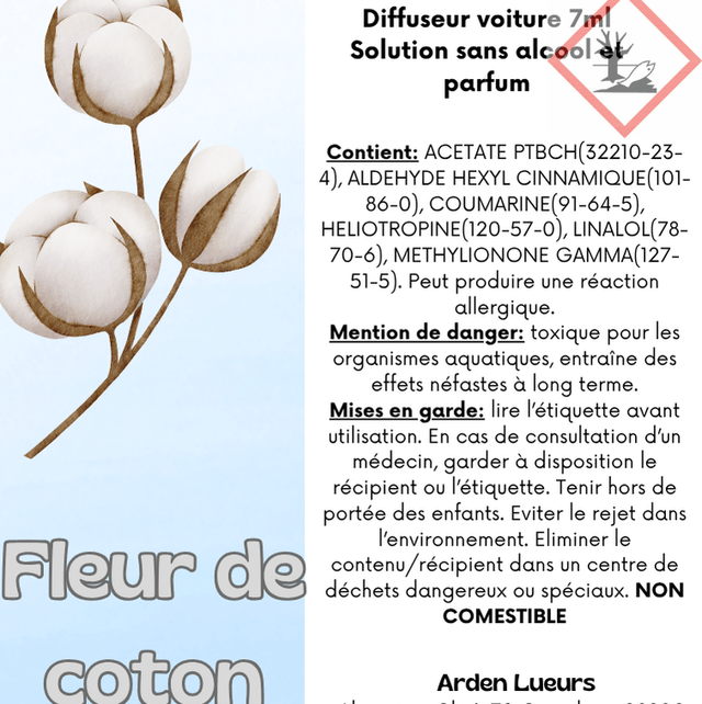 Diffuseur voiture Fleur de coton