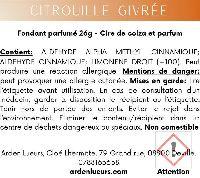 Fondant Citrouille givrée 