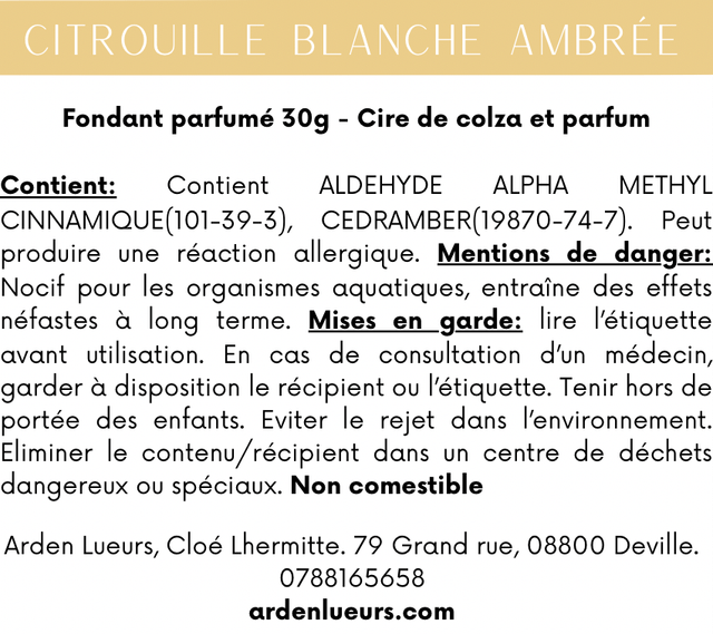 Fondant Citrouille blanche ambrée